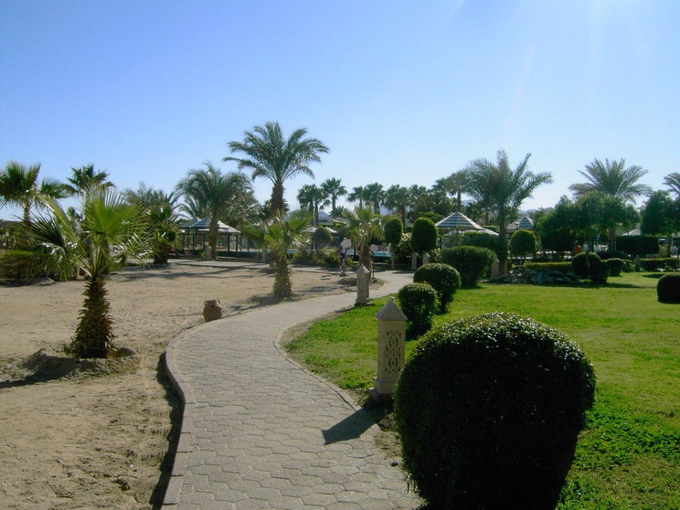 Weg zwischen Gartenanlage und Strand Lotus Bay Beach Resort
