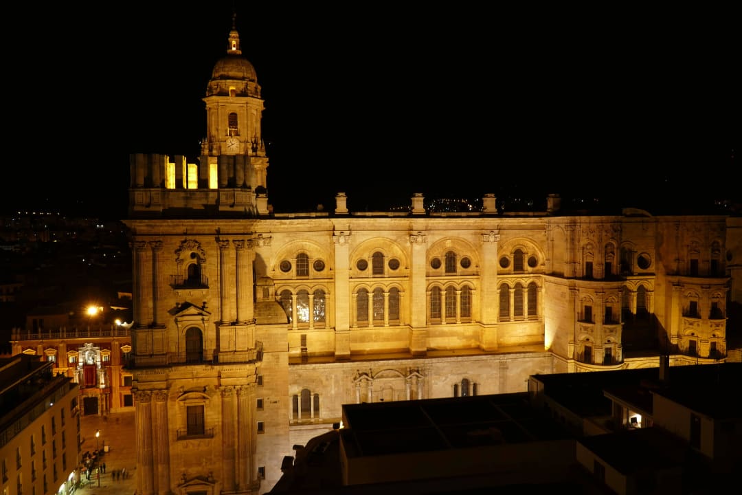 Ausblick vom ZImmer-Balkon Hotel Ac Malaga Palacio