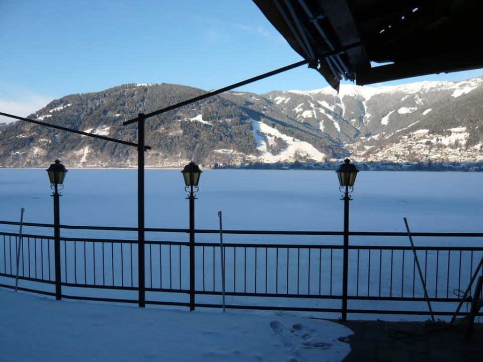 Blick über die Seeterrasse Hotel Garni Seestrand