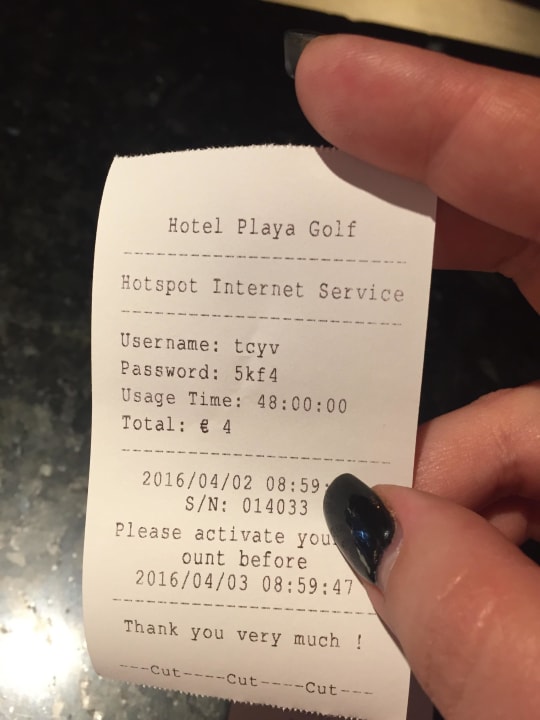 WLAN im Zimmer Hotel Playa Golf