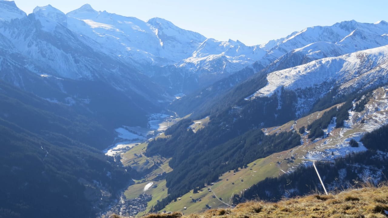 Blick vom Rastkogel zum Gletscher Auenhotel