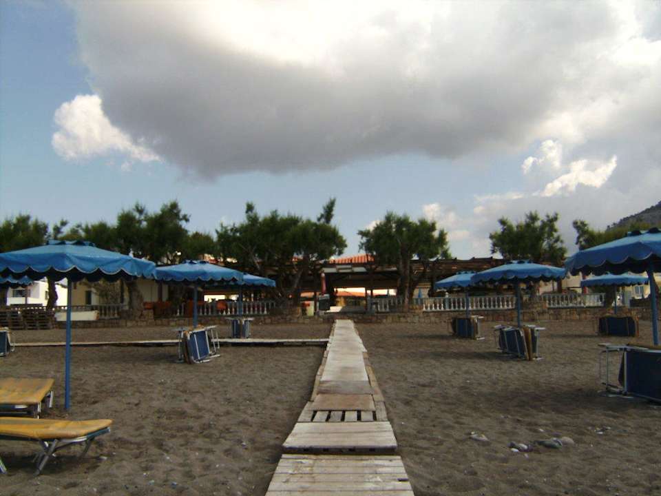 View from the beach to the bar El Vita