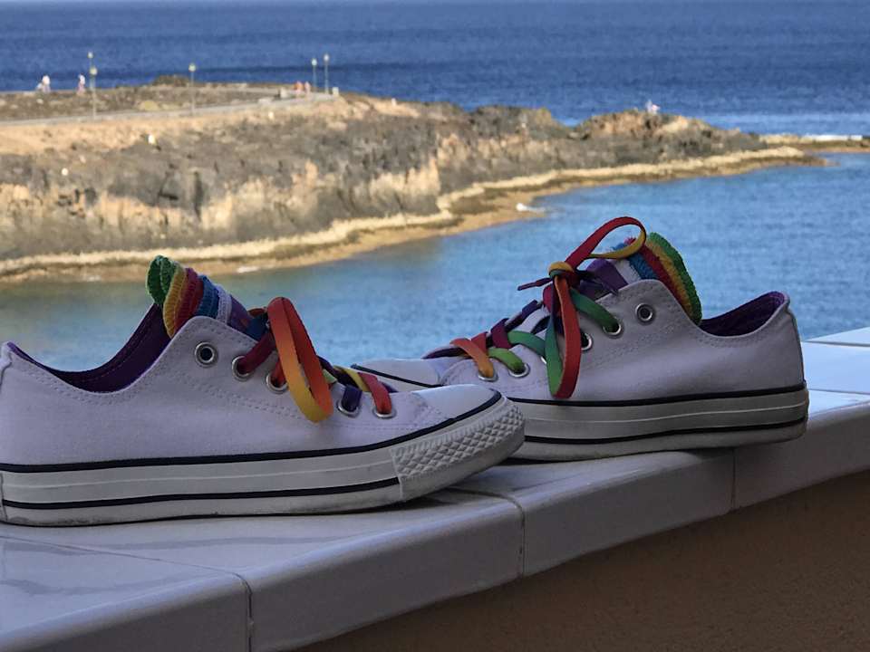 Ausblick sitzend ...  Elba Castillo San Jorge & Antigua Suite Hotel