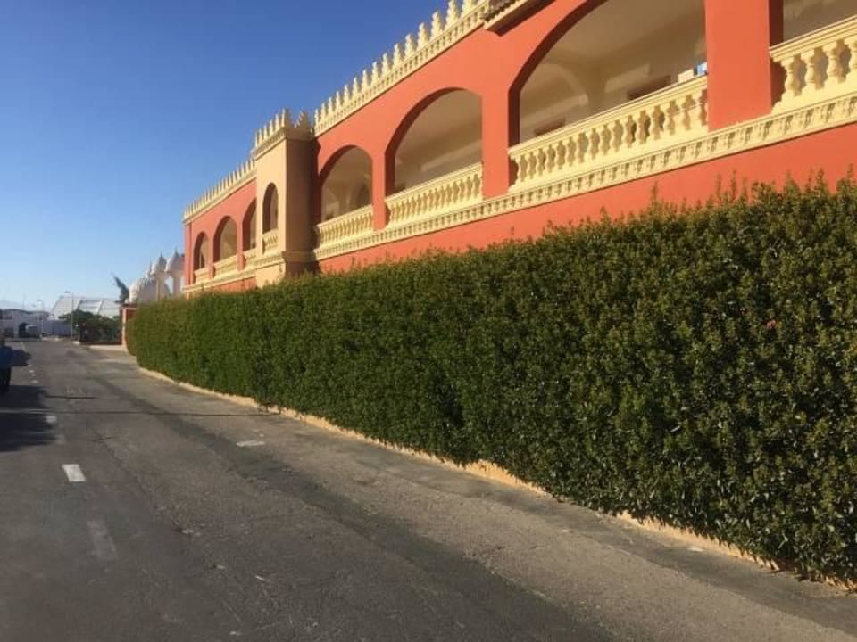 Vor den 800 Zimmern die Straße  Pickalbatros Alf Leila Wa Leila Resort - Neverland Hurghada