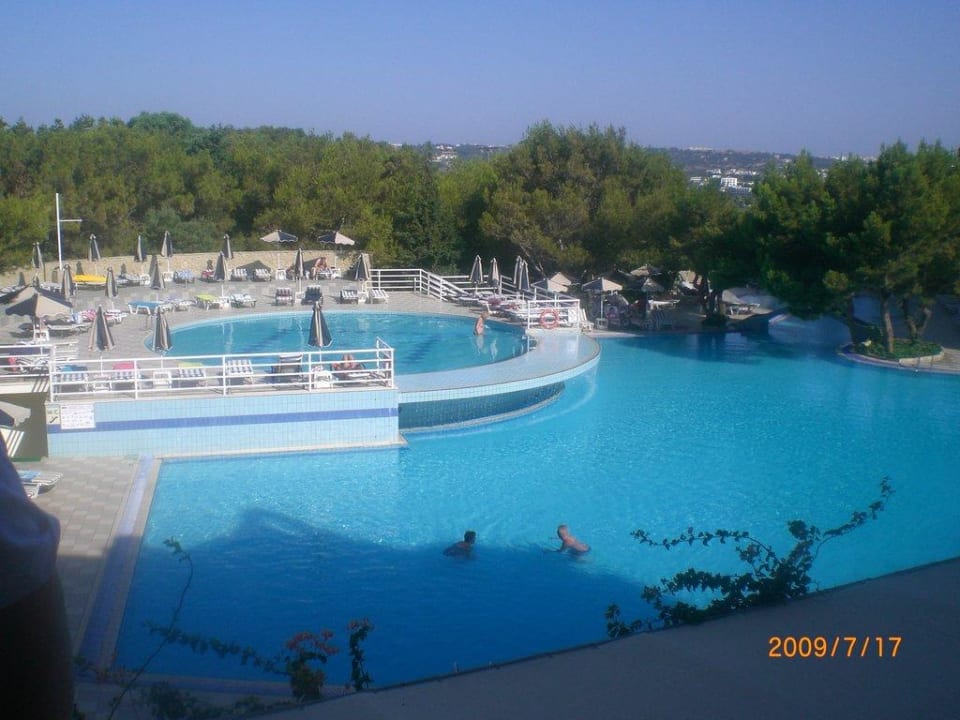 Blick aus unserem Fenster Hotel Kalithea Mare Palace