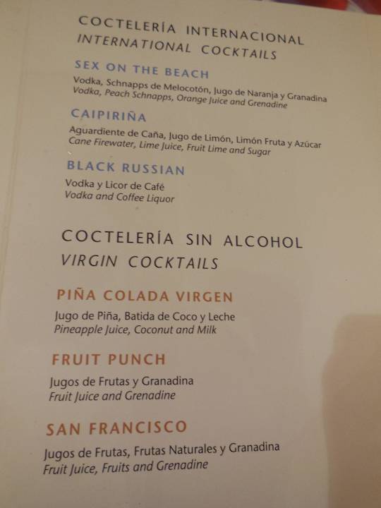 Cocktailkarte Blau varadero - Adults only