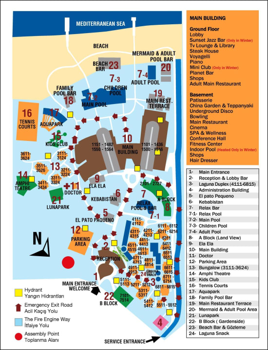 Aktueller Übersichtsplan 2013 Voyage Belek Golf & Spa
