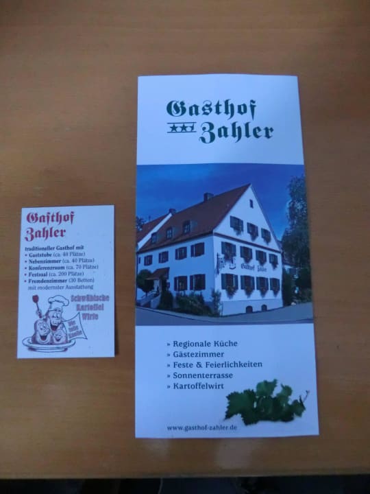 Infoflyer  Gasthof Zahler zur Traube