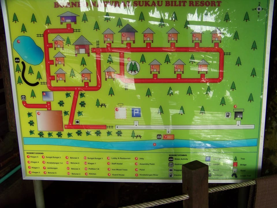 Karte Borneo Natural Sukau Bilit Resort
