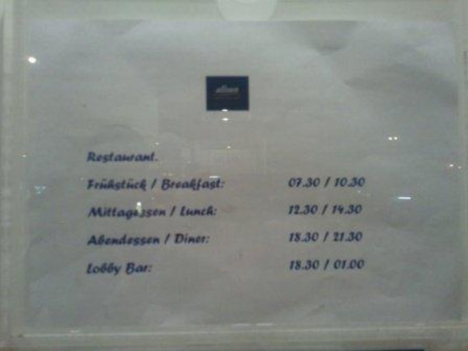 Das sind die Öffnungszeiten des Restaurant allsun Hotel Lucana