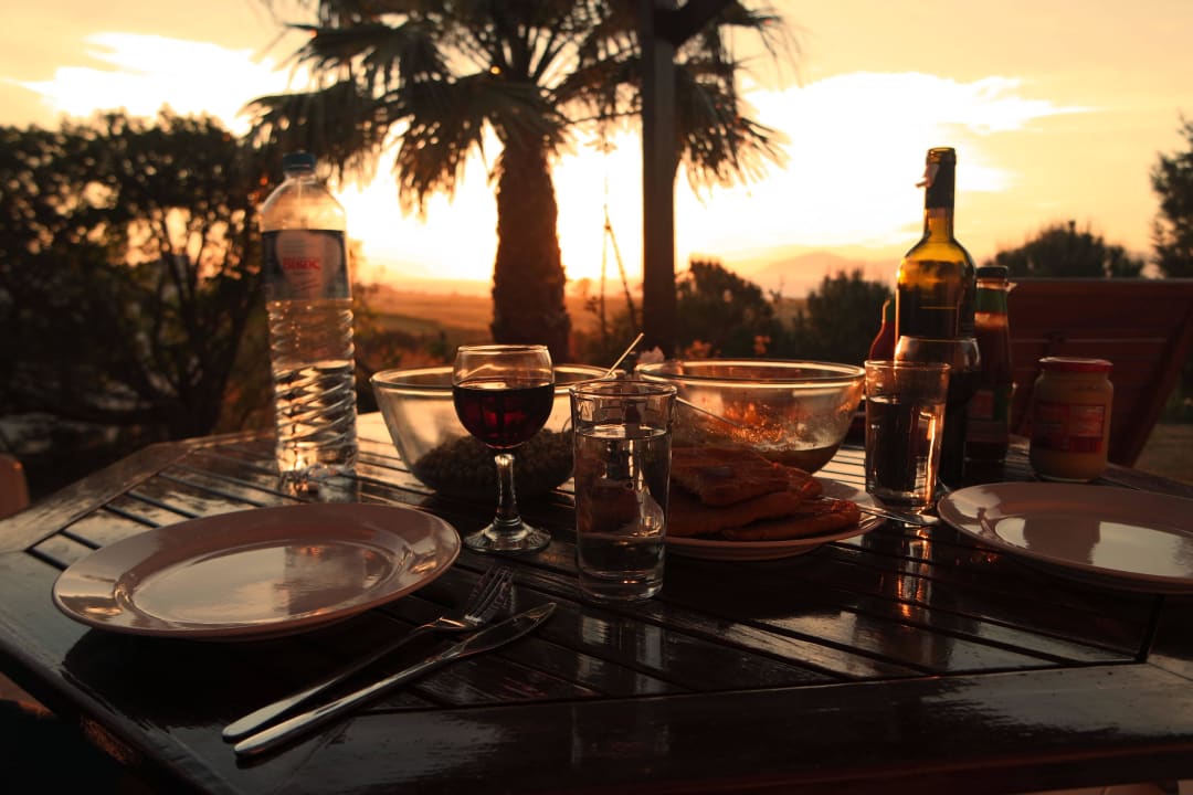 Abendessen mit Sonnenuntergang Hotel Villa Kos