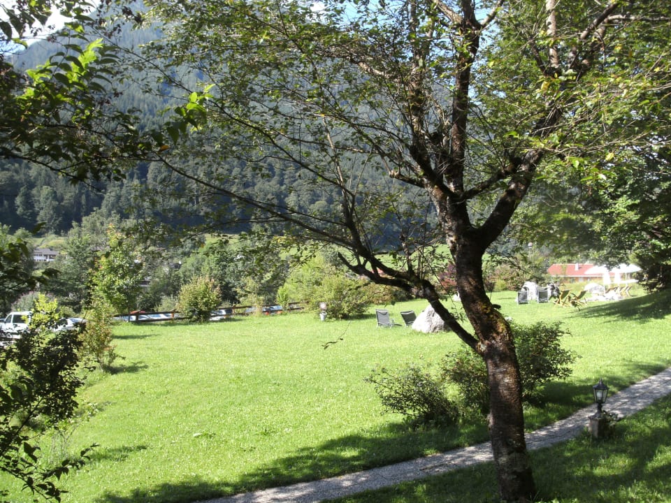 Blick zum Garten Berghotel Rehlegg