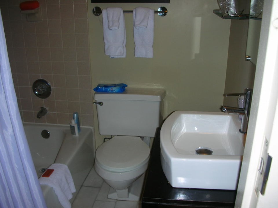 King bed deluxe room bathroom Inn of Chicago