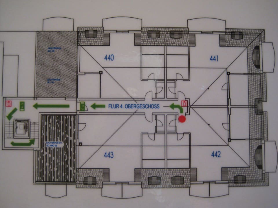 Fluchtplan 4. Etage Juniorsuiten Hotel Vier Jahreszeiten Kühlungsborn