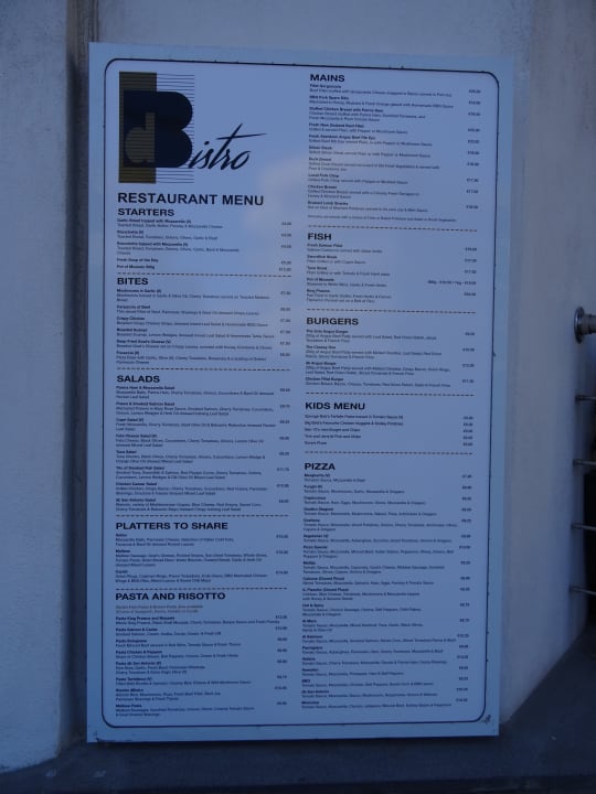 DBistro Karte db San Antonio Hotel + Spa