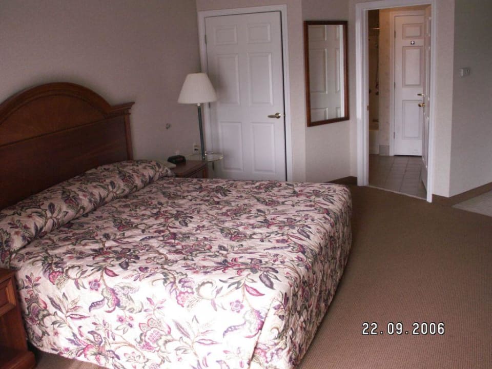 Bett und Wandschrank (beleuchtet) Hotel Main Stay Suites