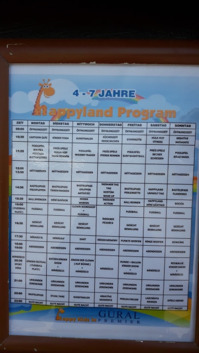 Programm Happyland Güral Premier Belek