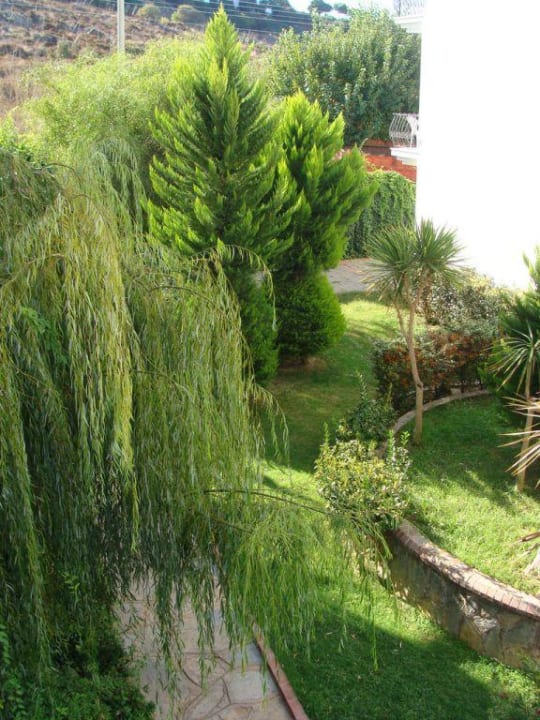 Blick vom Balkon in die Gartenanlage Golden Beach Bodrum