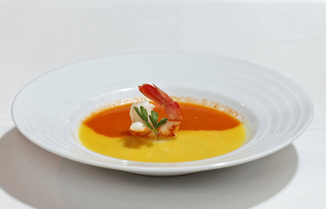 Peperonicremesuppe mit Garnele Vitalhotel Rainer