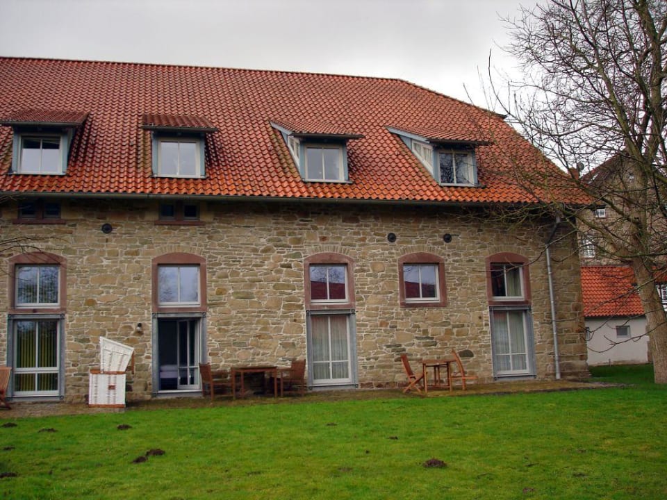 Zimmerterrassen des Anbaus Landhaus Schieder