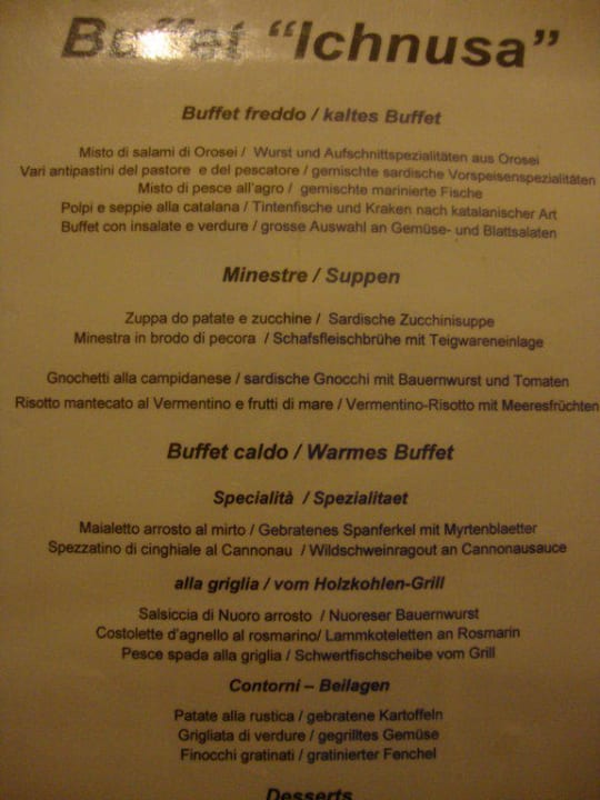 Buffet Ichnusa Tirreno Resort