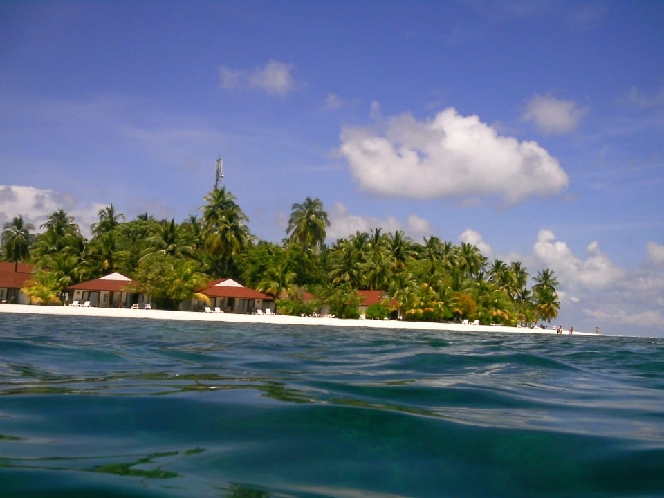 Blick auf Beachbungalows ananea Diamonds Athuruga