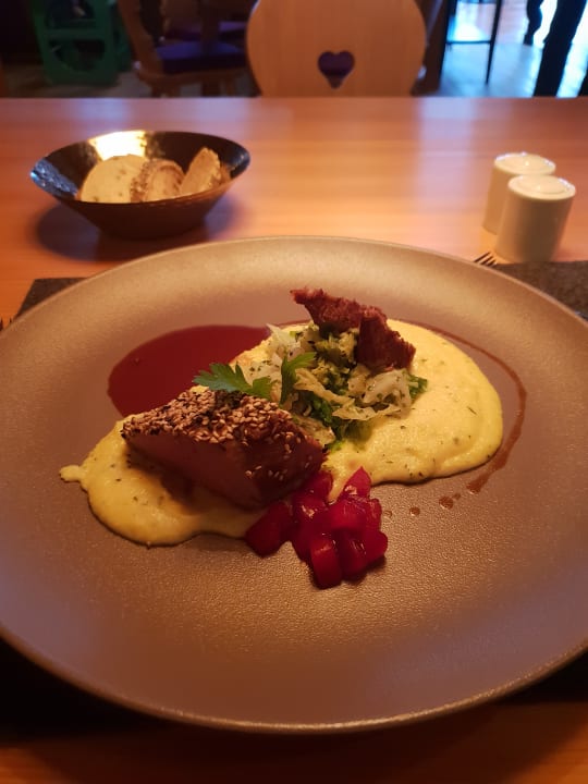 Hauptgang Abendessen Haubers Naturresort