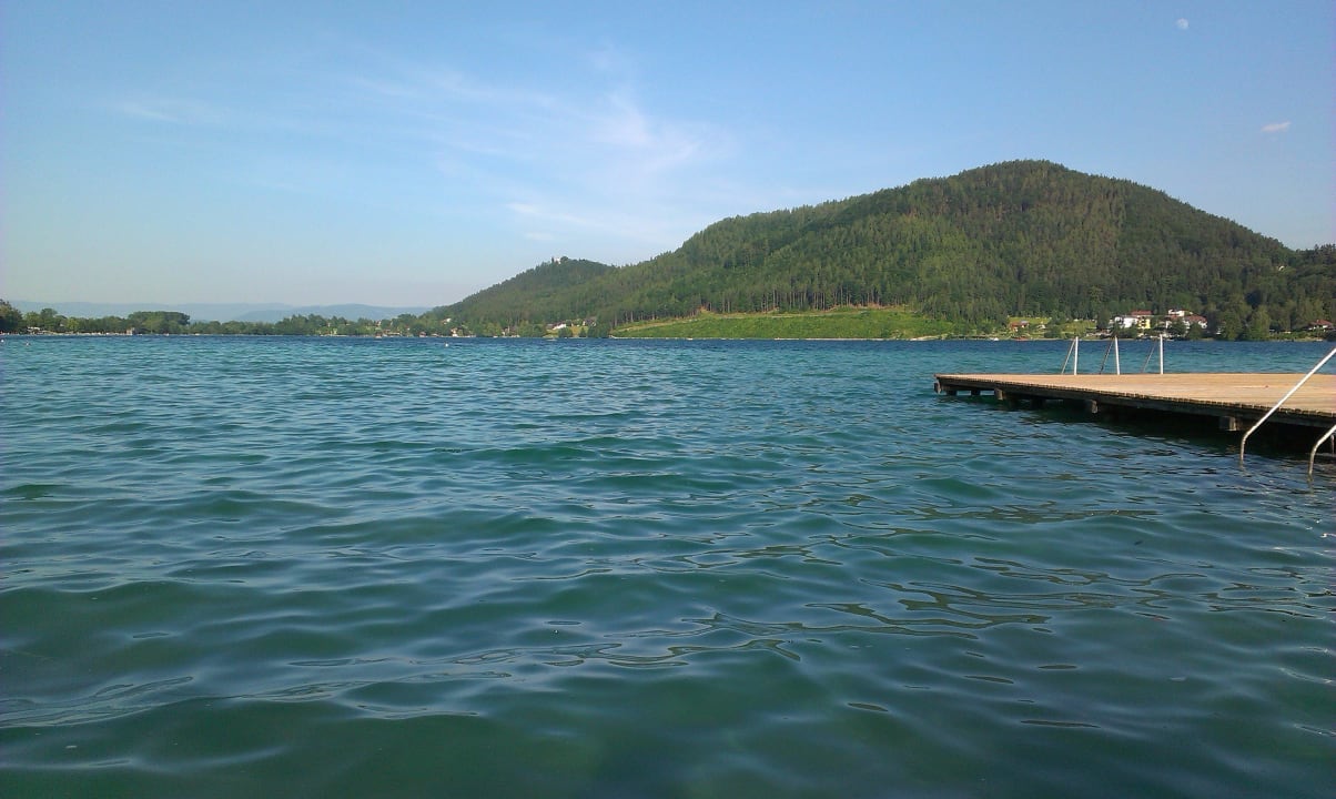 Blick vom hauseigenen Badesteg Strandpension Liane