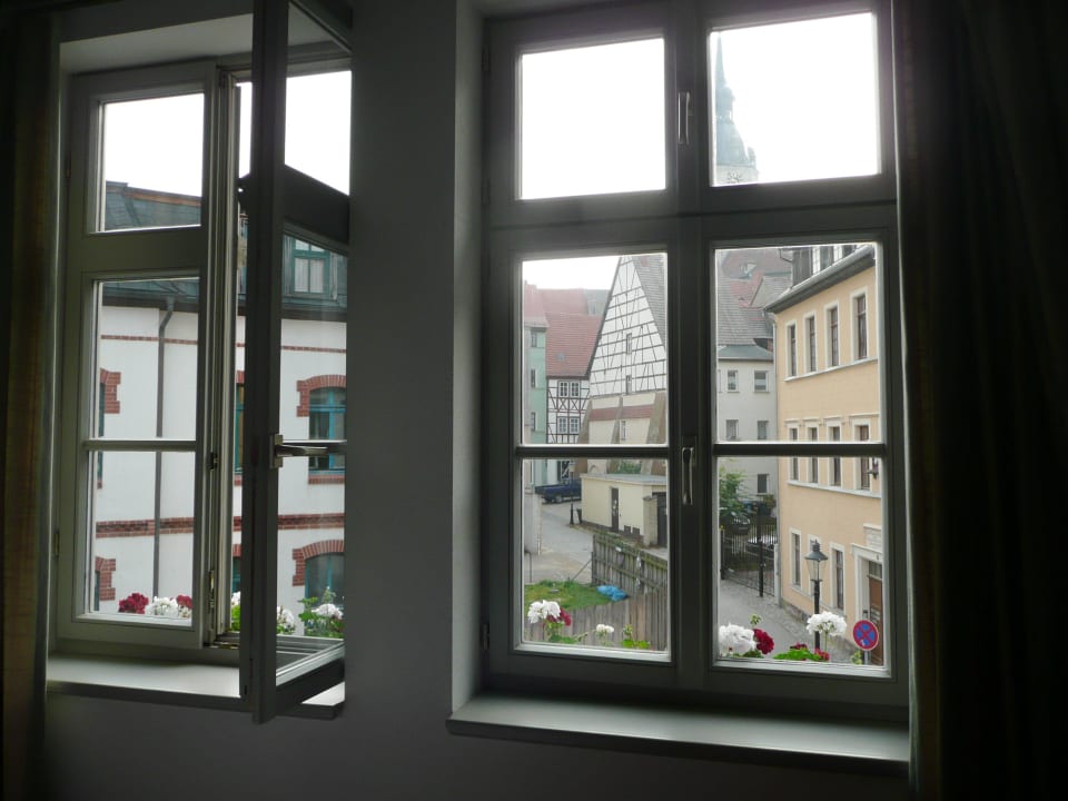 Blick aus dem Orgelzimmer Pension typisch Naumburg