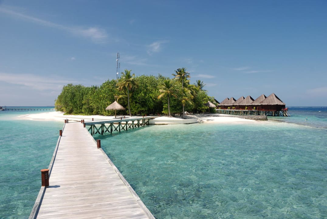 Blick auf die Insel von den Bungalows Mirihi Island Resort