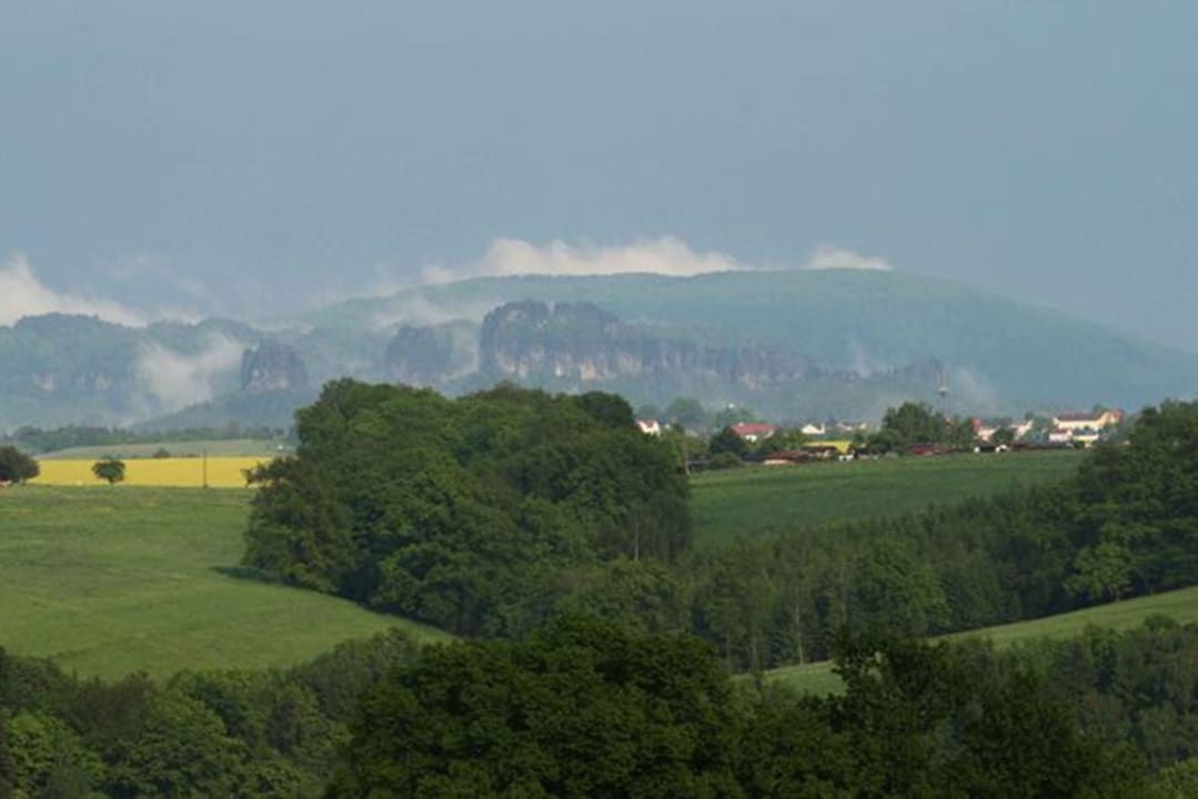 Ausblick Ökopension Villa Weissig