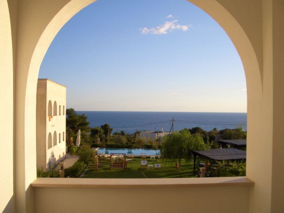 Blick vom Zimmer in den Garten Hotel Montecallini