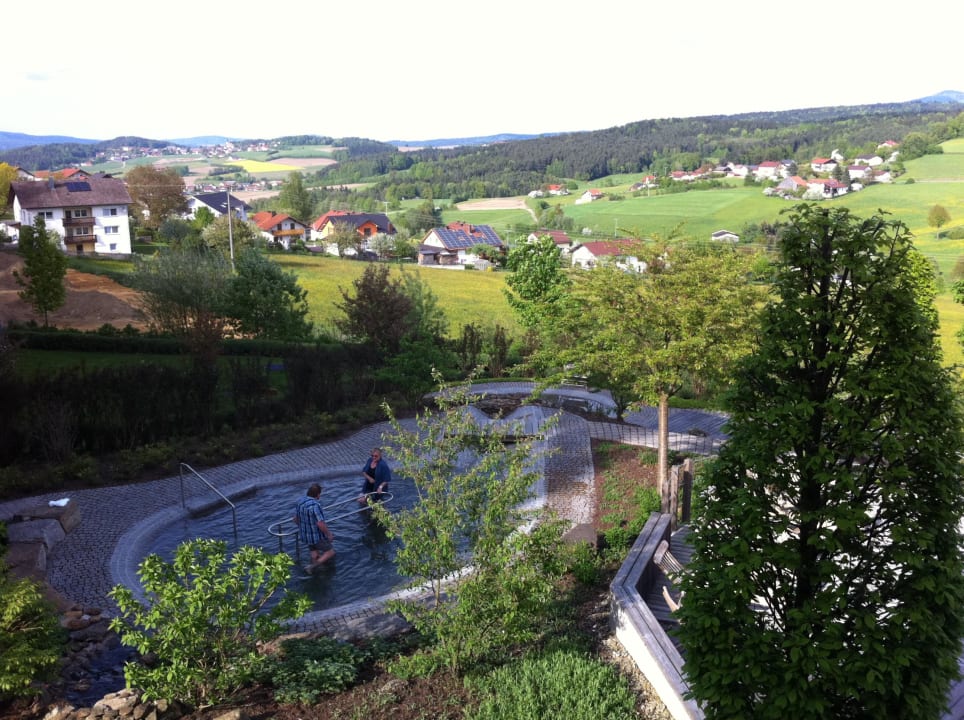 Ausblick vom Zimmer auf das Wasser-Tretbecken Hotel Christiane
