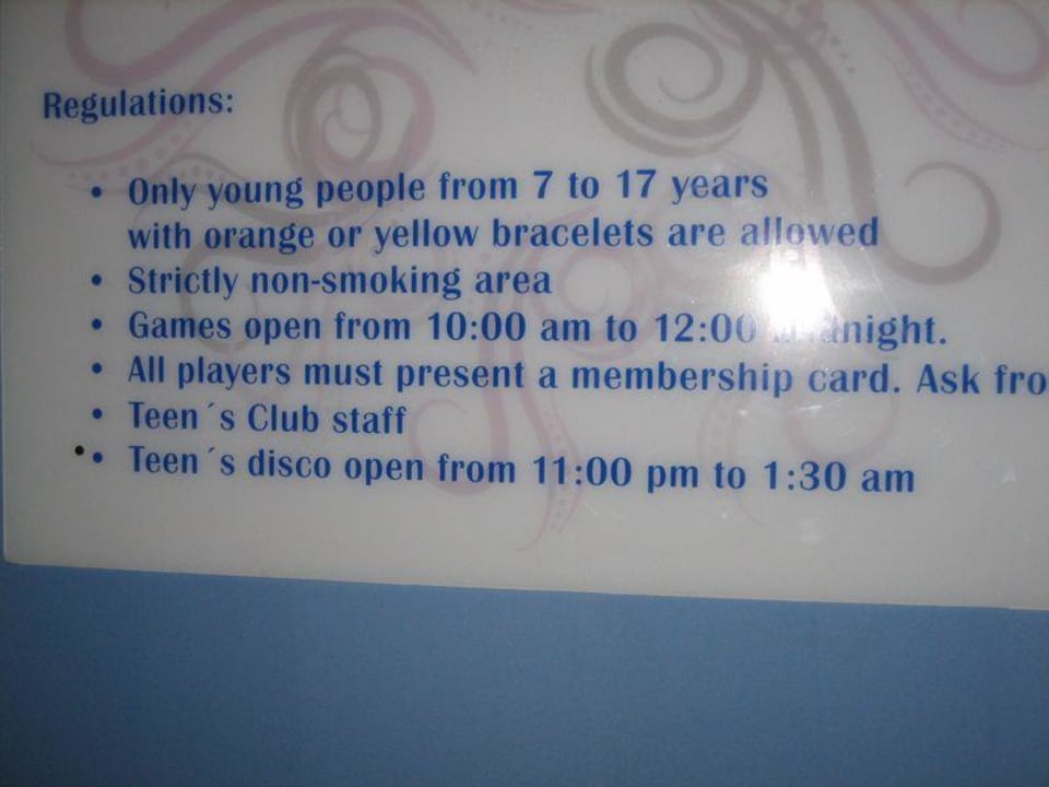 Teen club rules Ocean Blue & Sand