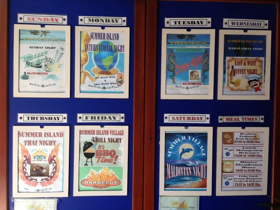 Büffetübersicht März 2014, Joanna & Pascal Summer Island Maldives