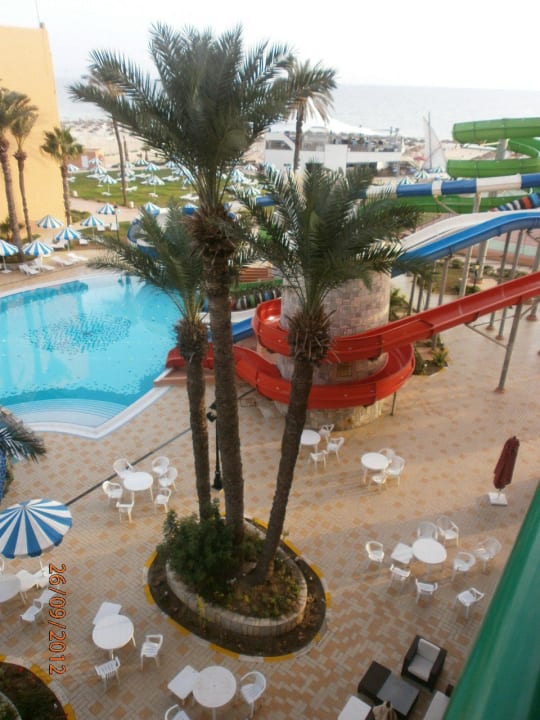 Anlage vom Balkon des neuen Traktes Hotel Marabout