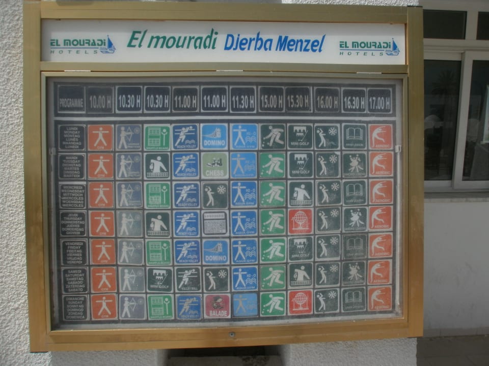 Animationstafel Hotel El Mouradi Djerba Menzel