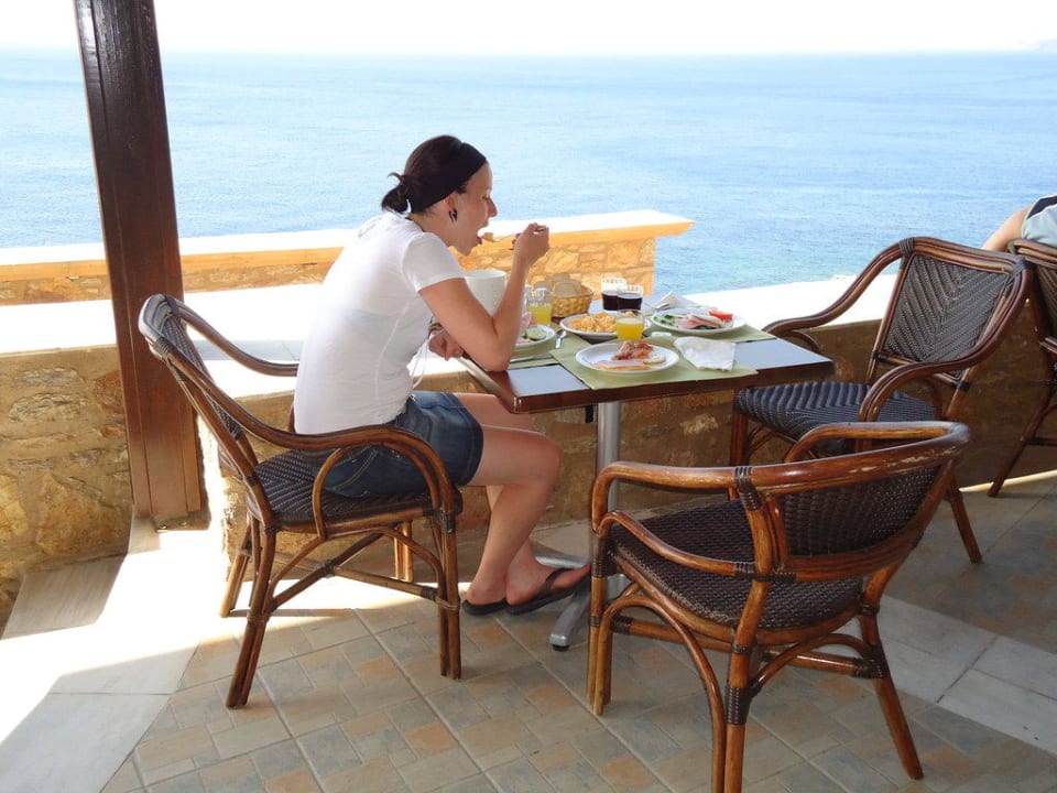 Ausblick beim Frühstück Hotel Kalithea Horizon Royal