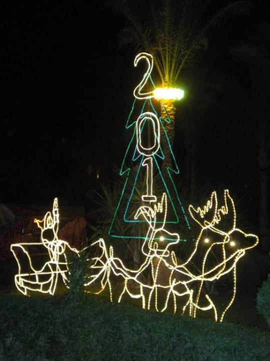 Weihnachtsdeko im Garten Jaz Makadi Oasis Resort
