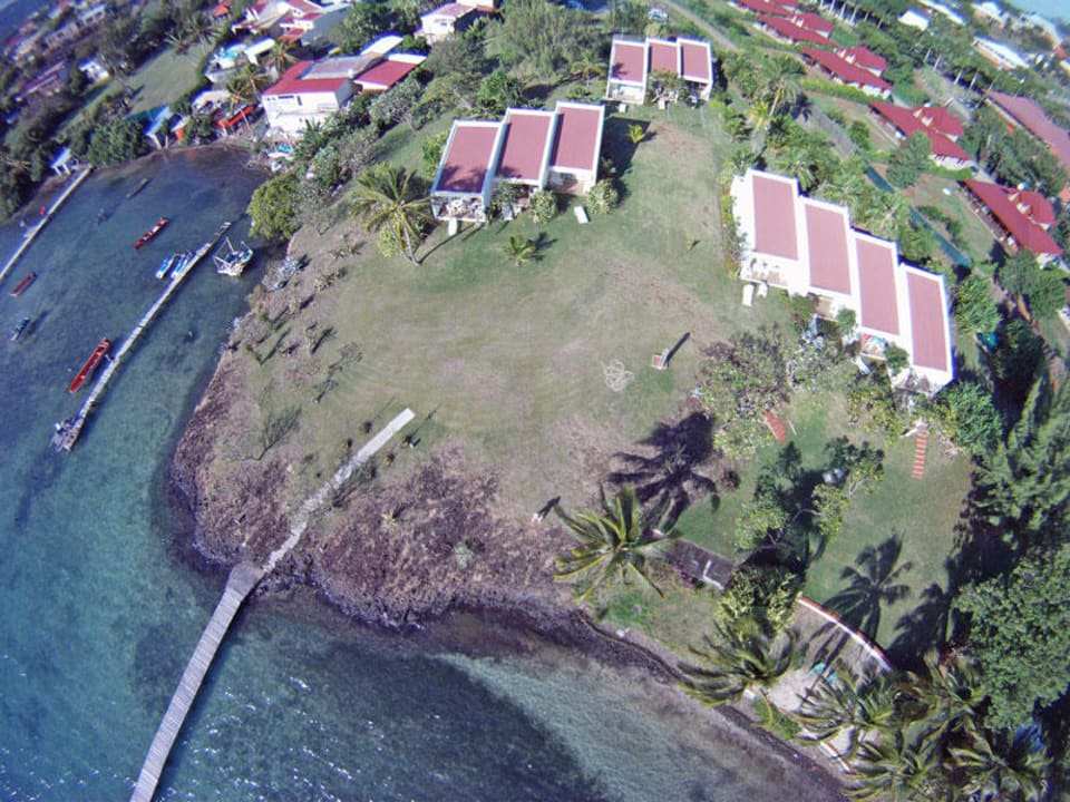Vue aérienne des bungalows Les Bungalows de la Prairie