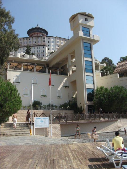 Hotel vom Strand gesehen Ladonia Hotels Adakule