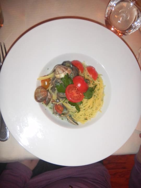Vorspeise Spagetthi Vongole Hotel Spöl feel at home