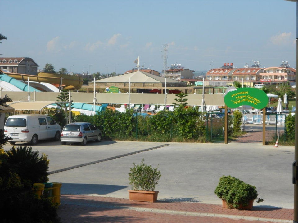 Ansicht Aquapark vom Hoteleingang Calimera Hane Garden