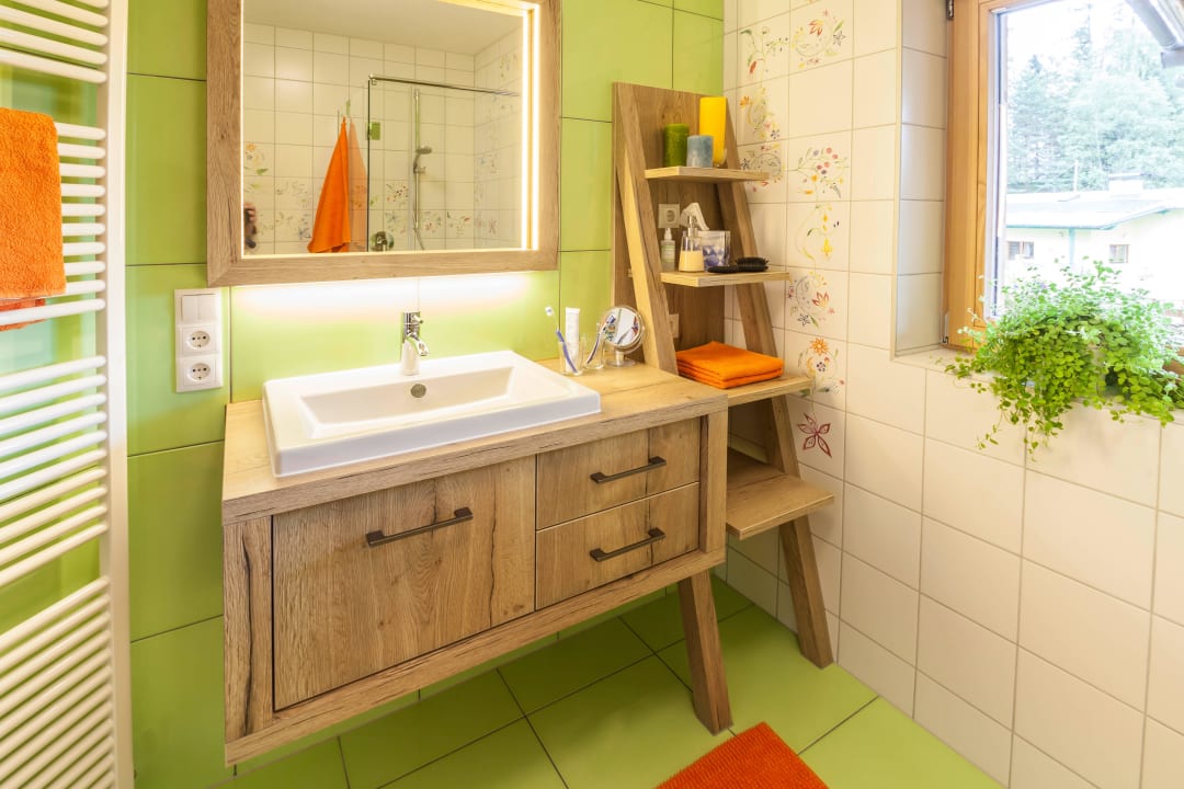 Badezimmer Ferienwohnung "Hohe Munde" Das Habitat