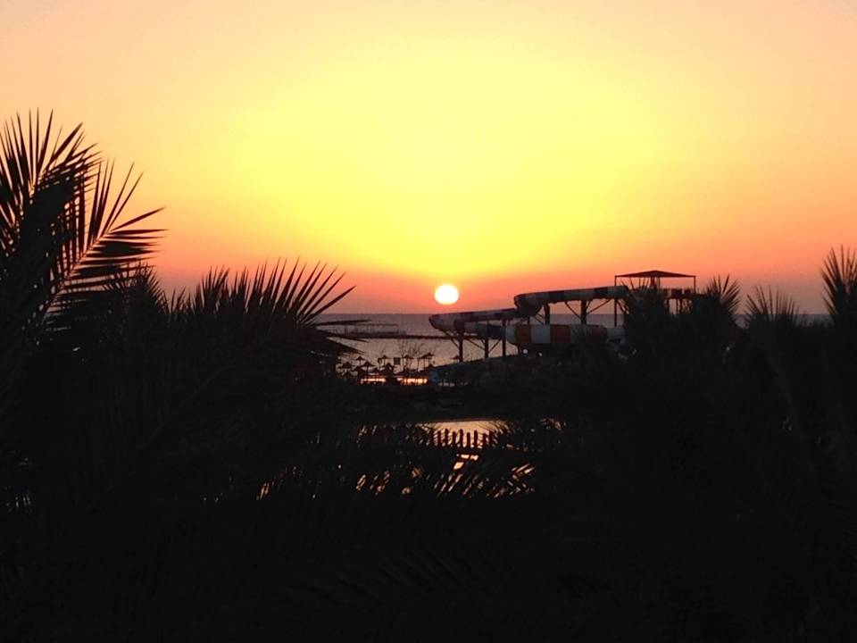 Sonnenaufgang am letzten Urlaubsmorgen JAZ Aquamarine Resort