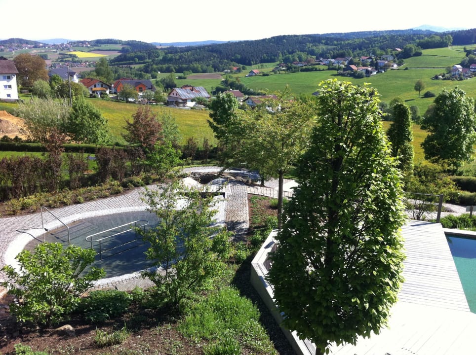 Block auf die Wasser-Tretanlage vom Balkon aus Hotel Christiane