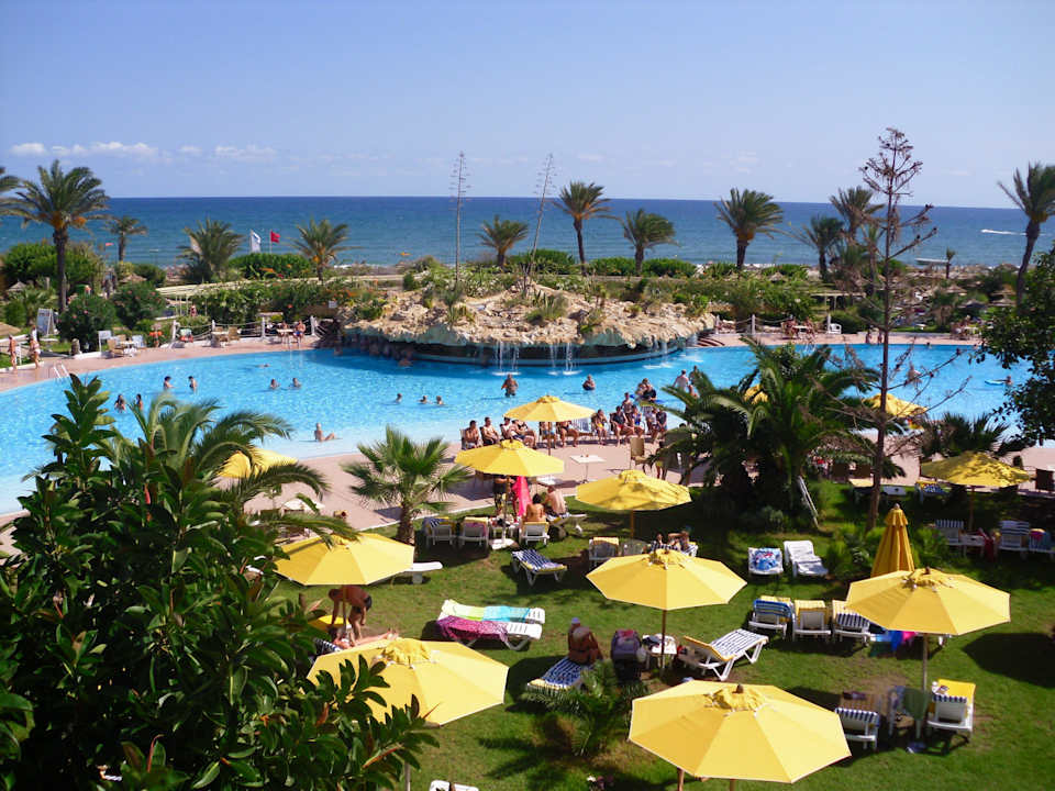 Aussicht von unserem Balkon Mahdia Beach & Aquapark