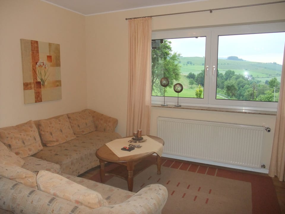 Wohnbereich "Fichte" mit Panoramablick Ferienwohnungen auf dem Dümpelhof