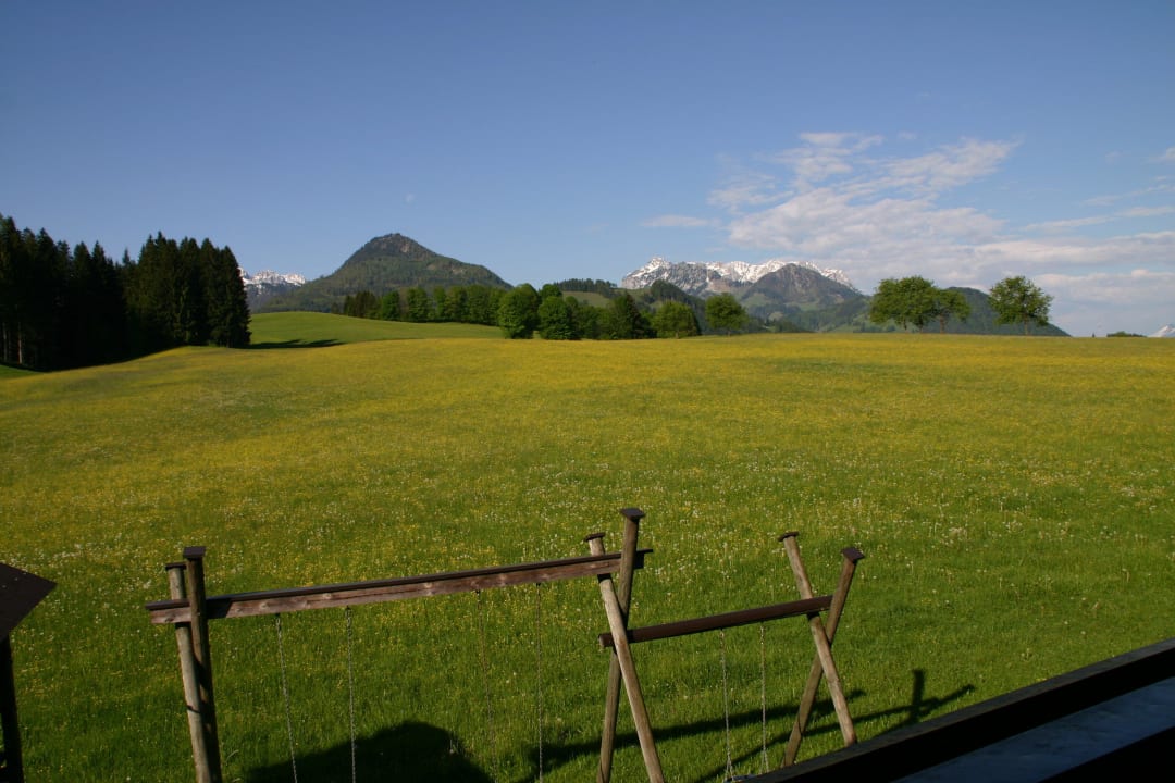 Blick vom Balkon Bio-Bauernhof Oberhochstätt
