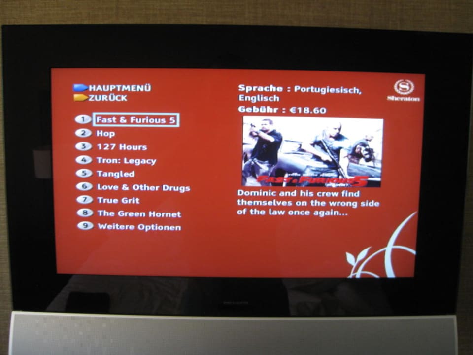 Gebühren Filme Hotel Sheraton Lisboa